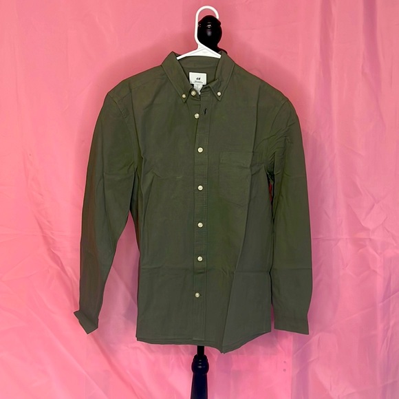NWT Regular Fit Oxford Shirt, Khaki Green (S) - Picture 3 of 5